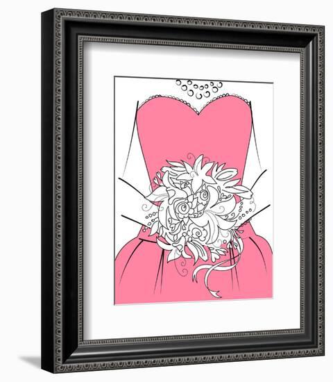 Wedding Background. Bridesmaid with Bouquet-Alisa Foytik-Framed Photo