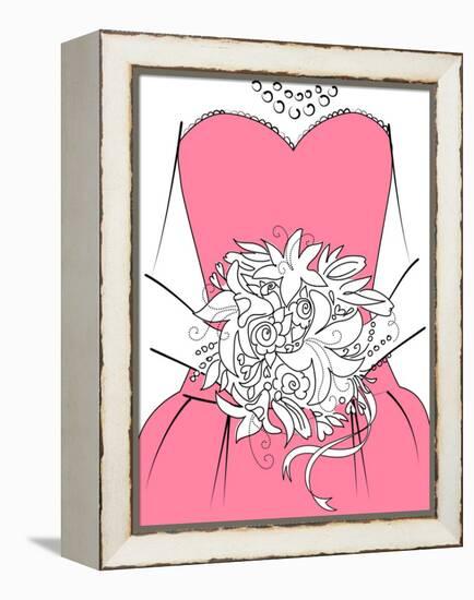 Wedding Background. Bridesmaid with Bouquet-Alisa Foytik-Framed Stretched Canvas