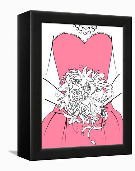 Wedding Background. Bridesmaid with Bouquet-Alisa Foytik-Framed Stretched Canvas