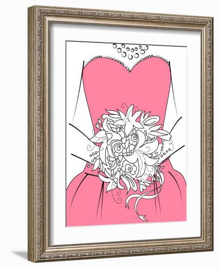 Wedding Background. Bridesmaid with Bouquet-Alisa Foytik-Framed Art Print