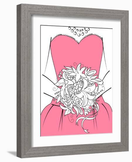 Wedding Background. Bridesmaid with Bouquet-Alisa Foytik-Framed Art Print
