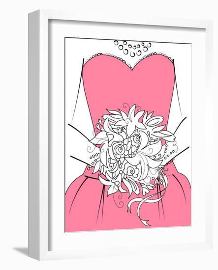Wedding Background. Bridesmaid with Bouquet-Alisa Foytik-Framed Art Print