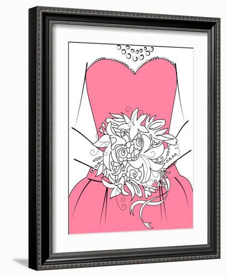 Wedding Background. Bridesmaid with Bouquet-Alisa Foytik-Framed Art Print