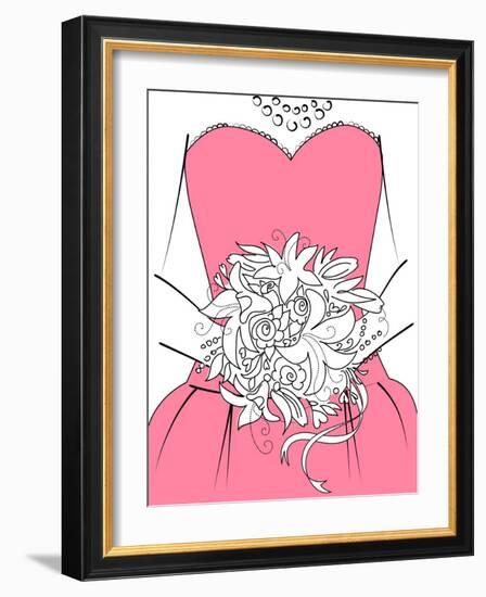 Wedding Background. Bridesmaid with Bouquet-Alisa Foytik-Framed Art Print