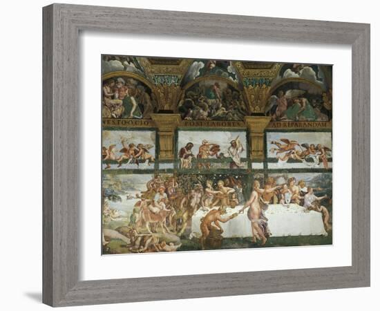 Wedding Banquet-Feast of the Gods-Giulio Romano-Framed Giclee Print
