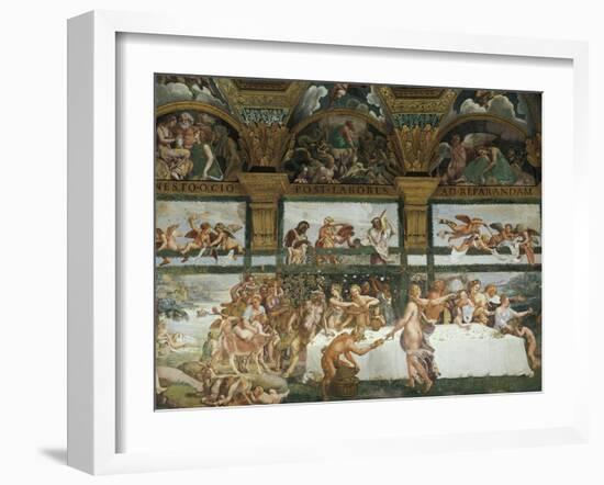 Wedding Banquet-Feast of the Gods-Giulio Romano-Framed Giclee Print