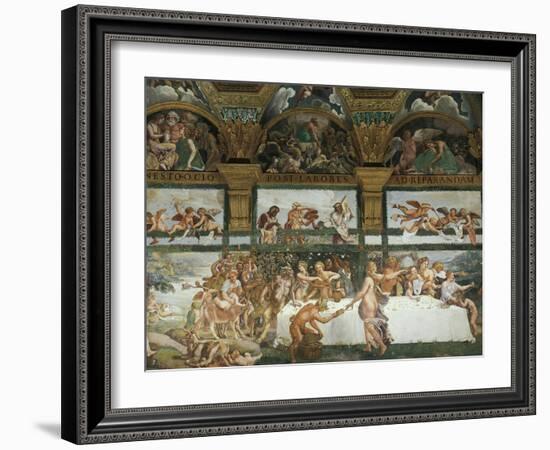 Wedding Banquet-Feast of the Gods-Giulio Romano-Framed Giclee Print