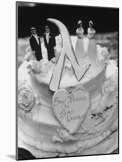 Wedding Cake Adorned with Homosexual Couples, Protesting New York City's Refusal to Wed Homosexuals-Grey Villet-Mounted Photographic Print
