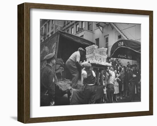 Wedding Cake Shape of White House Delivered for Adam Clayton Powell Jr. and Hazel Scott's Wedding-Sam Shere-Framed Photographic Print