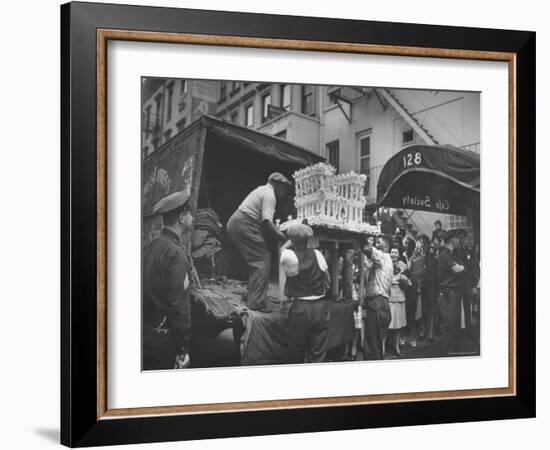 Wedding Cake Shape of White House Delivered for Adam Clayton Powell Jr. and Hazel Scott's Wedding-Sam Shere-Framed Photographic Print