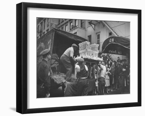 Wedding Cake Shape of White House Delivered for Adam Clayton Powell Jr. and Hazel Scott's Wedding-Sam Shere-Framed Photographic Print