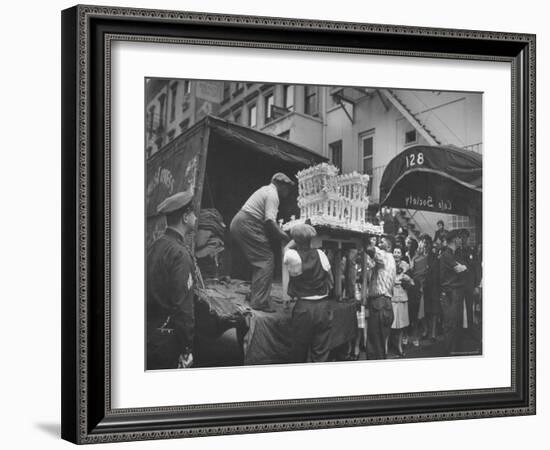 Wedding Cake Shape of White House Delivered for Adam Clayton Powell Jr. and Hazel Scott's Wedding-Sam Shere-Framed Photographic Print