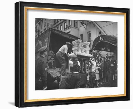 Wedding Cake Shape of White House Delivered for Adam Clayton Powell Jr. and Hazel Scott's Wedding-Sam Shere-Framed Photographic Print