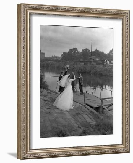 Wedding Couple Crossing the River Don, Mexborough, South Yorkshire, 1961-Michael Walters-Framed Photographic Print