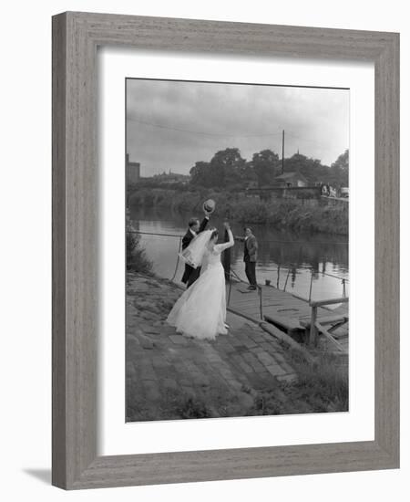 Wedding Couple Crossing the River Don, Mexborough, South Yorkshire, 1961-Michael Walters-Framed Photographic Print