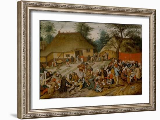Wedding Feast in the Open Air, 16Th-17Th Century (Oil on Panel)-Pieter the Younger Brueghel-Framed Giclee Print