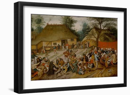 Wedding Feast in the Open Air, 16Th-17Th Century (Oil on Panel)-Pieter the Younger Brueghel-Framed Giclee Print