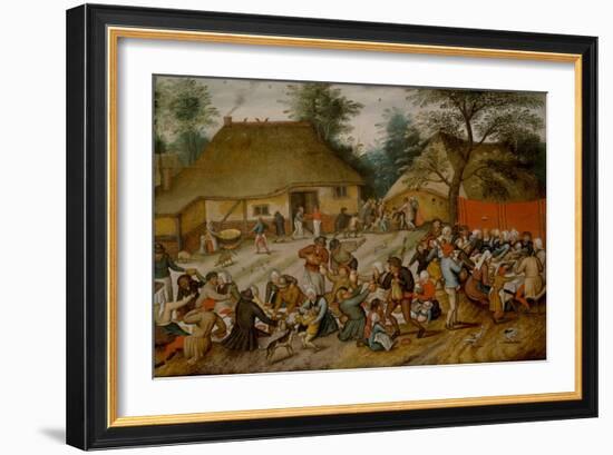 Wedding Feast in the Open Air, 16Th-17Th Century (Oil on Panel)-Pieter the Younger Brueghel-Framed Giclee Print