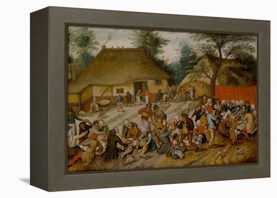 Wedding Feast in the Open Air, 16Th-17Th Century (Oil on Panel)-Pieter the Younger Brueghel-Framed Premier Image Canvas