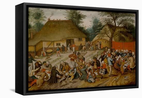 Wedding Feast in the Open Air, 16Th-17Th Century (Oil on Panel)-Pieter the Younger Brueghel-Framed Premier Image Canvas