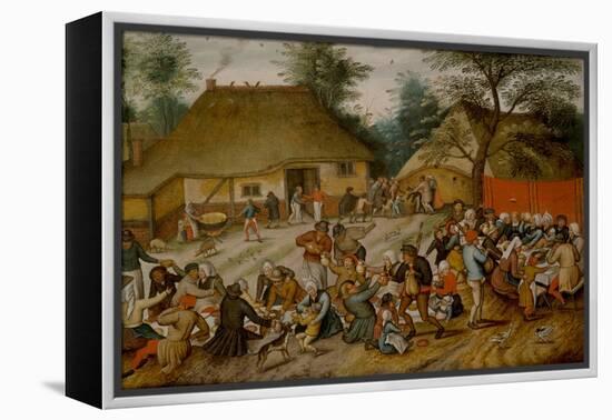 Wedding Feast in the Open Air, 16Th-17Th Century (Oil on Panel)-Pieter the Younger Brueghel-Framed Premier Image Canvas