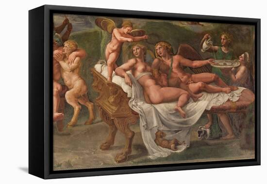 Wedding Feast of Cupid and Psyche, Detail-Giulio Romano-Framed Premier Image Canvas