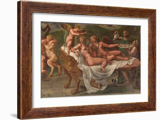 Wedding Feast of Cupid and Psyche, Detail-Giulio Romano-Framed Giclee Print