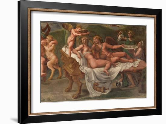 Wedding Feast of Cupid and Psyche, Detail-Giulio Romano-Framed Giclee Print