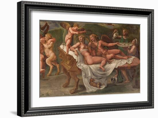 Wedding Feast of Cupid and Psyche, Detail-Giulio Romano-Framed Giclee Print