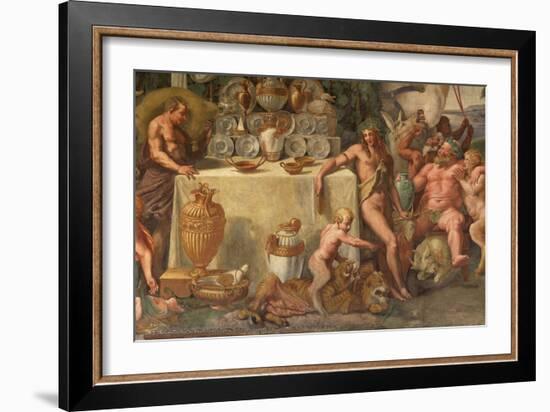 Wedding Feast of Cupid and Psyche, Detail-Giulio Romano-Framed Giclee Print