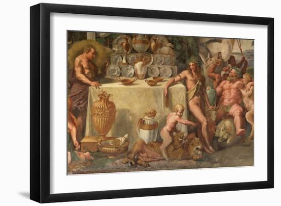 Wedding Feast of Cupid and Psyche, Detail-Giulio Romano-Framed Giclee Print