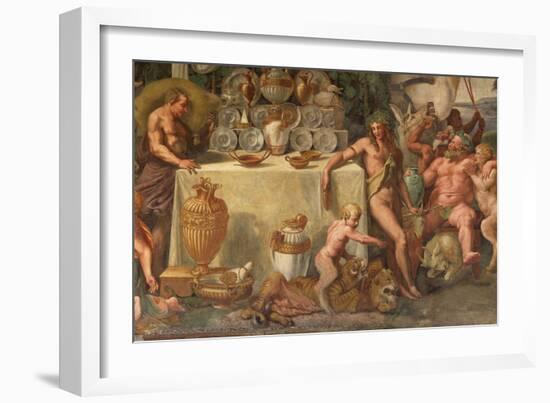 Wedding Feast of Cupid and Psyche, Detail-Giulio Romano-Framed Giclee Print