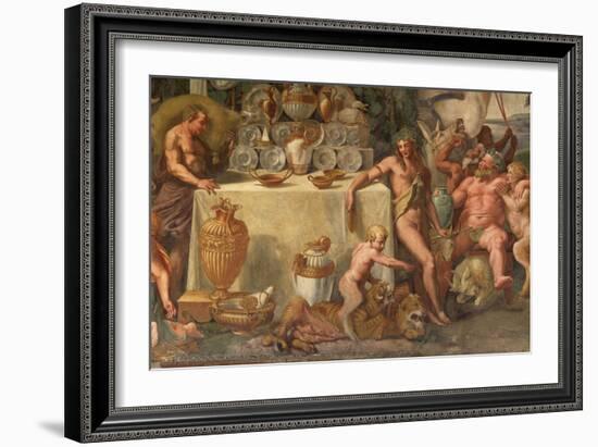 Wedding Feast of Cupid and Psyche, Detail-Giulio Romano-Framed Giclee Print