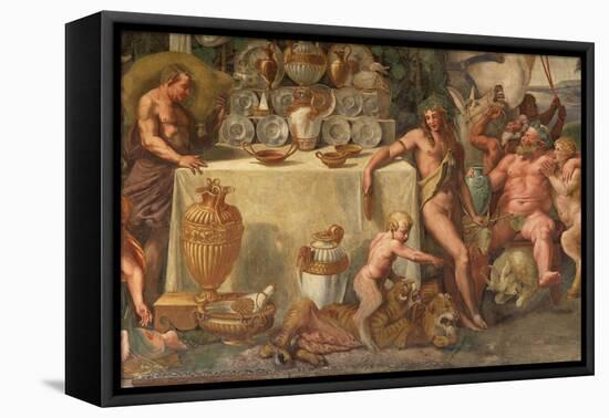 Wedding Feast of Cupid and Psyche, Detail-Giulio Romano-Framed Premier Image Canvas