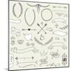 Wedding Graphic Set, Arrows, Hearts, Laurel, Wreaths, Ribbons and Labels.-Alisa Foytik-Mounted Art Print