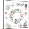 Wedding Graphic Set with Succulents, Wreath and Glass Terrariums-Alisa Foytik-Mounted Art Print