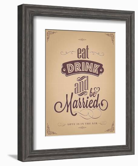 Wedding Invitation Vintage Typographic Background-Melindula-Framed Art Print