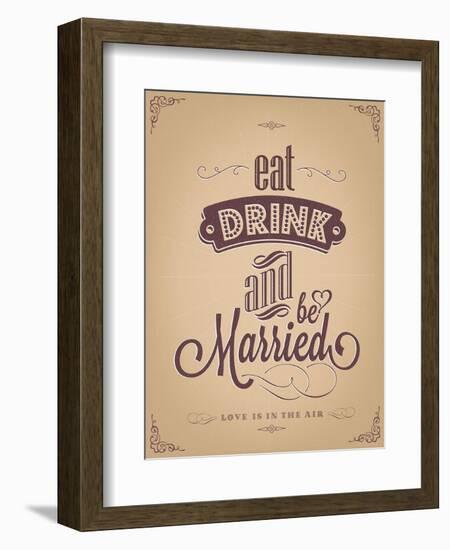 Wedding Invitation Vintage Typographic Background-Melindula-Framed Art Print