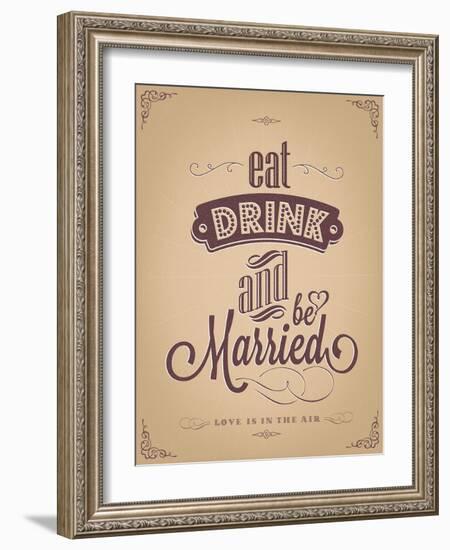 Wedding Invitation Vintage Typographic Background-Melindula-Framed Art Print