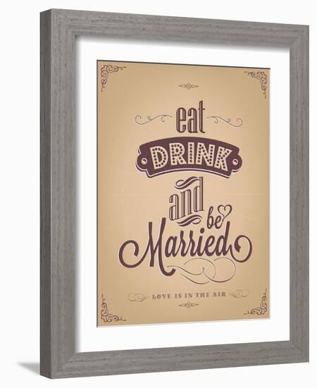 Wedding Invitation Vintage Typographic Background-Melindula-Framed Art Print