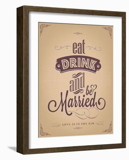 Wedding Invitation Vintage Typographic Background-Melindula-Framed Art Print