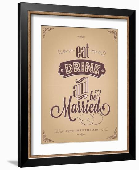 Wedding Invitation Vintage Typographic Background-Melindula-Framed Art Print