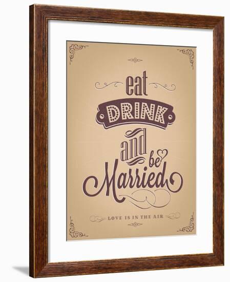 Wedding Invitation Vintage Typographic Background-Melindula-Framed Art Print