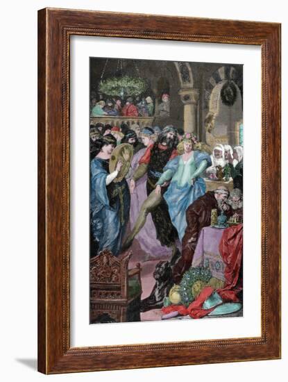 Wedding Lohgengrin and Elsa, Daughter of the Duke of Brabant., 1882-Adolf Closs-Framed Giclee Print