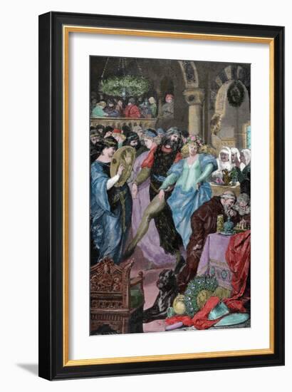 Wedding Lohgengrin and Elsa, Daughter of the Duke of Brabant., 1882-Adolf Closs-Framed Giclee Print