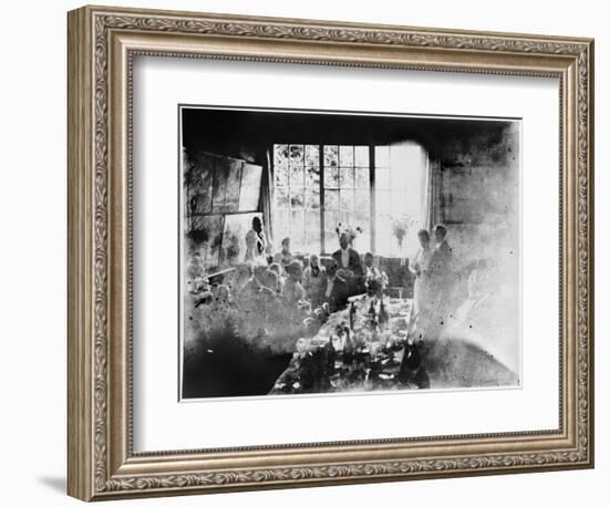 Wedding Meal of Suzanne Hoschede and Theodore Earl Butler, 20 July 1892 (B/W Print)-null-Framed Giclee Print