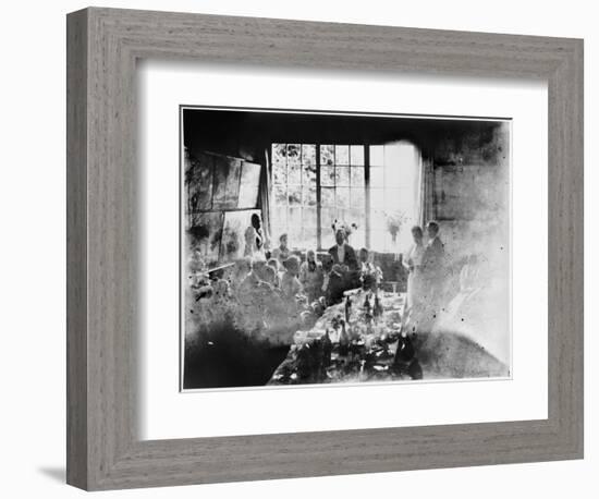 Wedding Meal of Suzanne Hoschede and Theodore Earl Butler, 20 July 1892 (B/W Print)-null-Framed Giclee Print