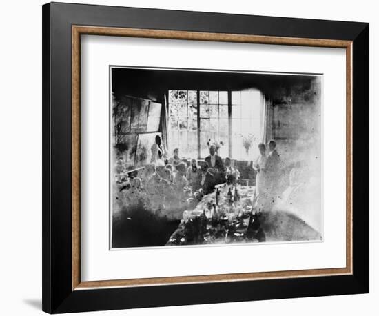 Wedding Meal of Suzanne Hoschede and Theodore Earl Butler, 20 July 1892 (B/W Print)-null-Framed Giclee Print