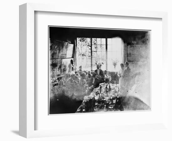 Wedding Meal of Suzanne Hoschede and Theodore Earl Butler, 20 July 1892 (B/W Print)-null-Framed Giclee Print