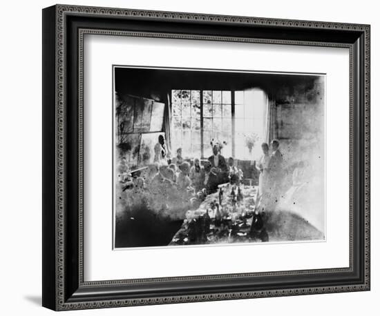 Wedding Meal of Suzanne Hoschede and Theodore Earl Butler, 20 July 1892 (B/W Print)-null-Framed Giclee Print